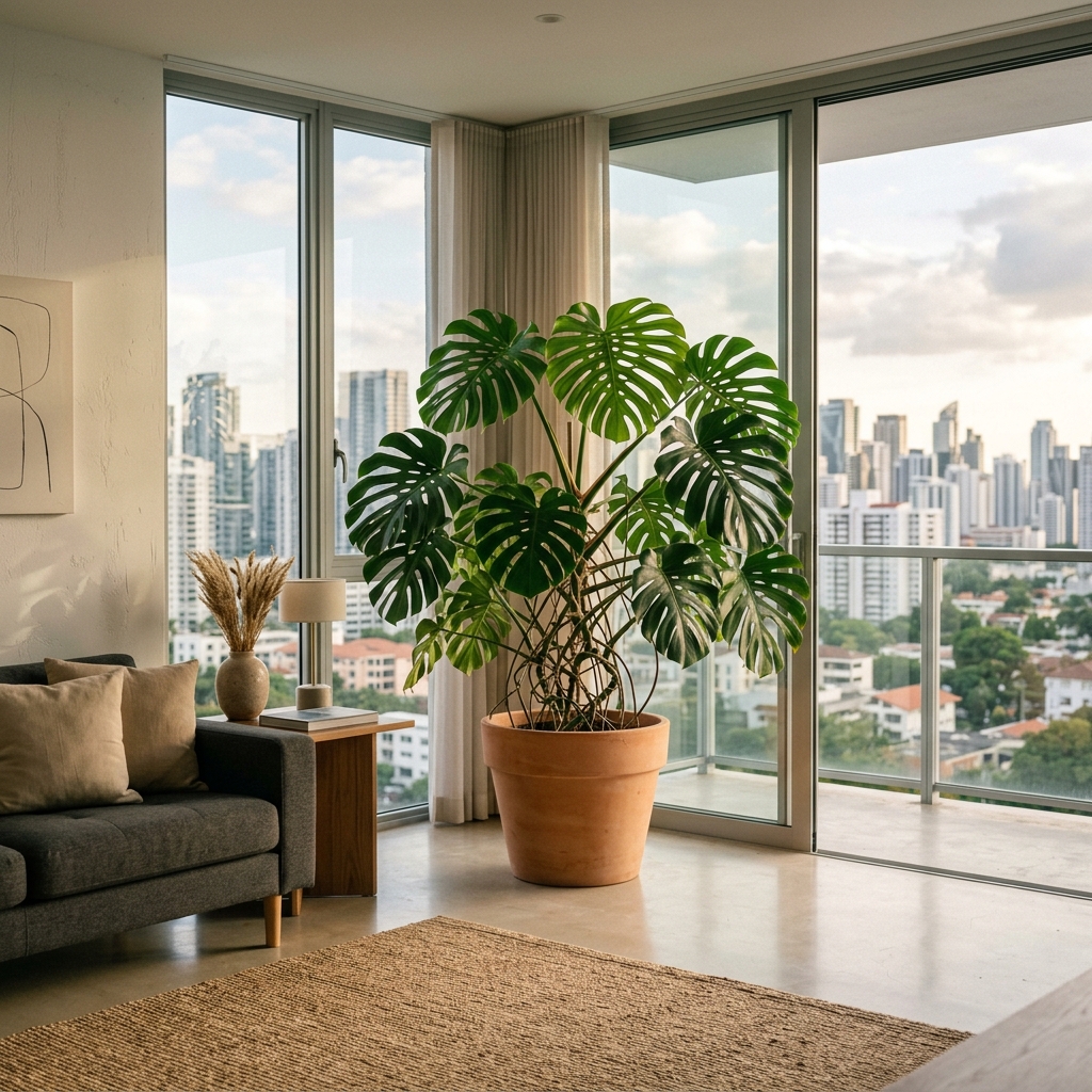 Lush Monstera in modern interior